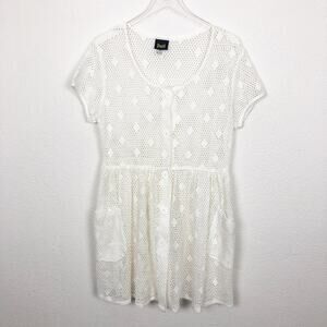 Dotti White Net Swim Coverup L